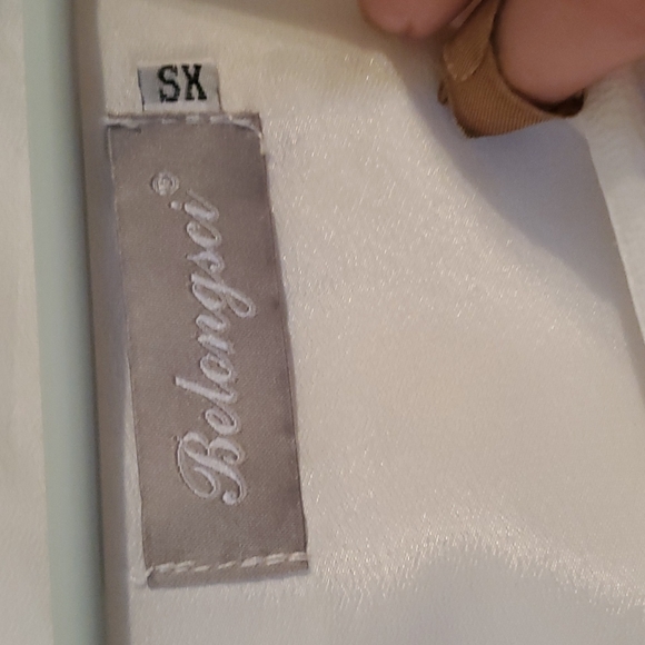 Belongsci white midi oversized dress with ruffle elbow length sleeves - Picture 2 of 6